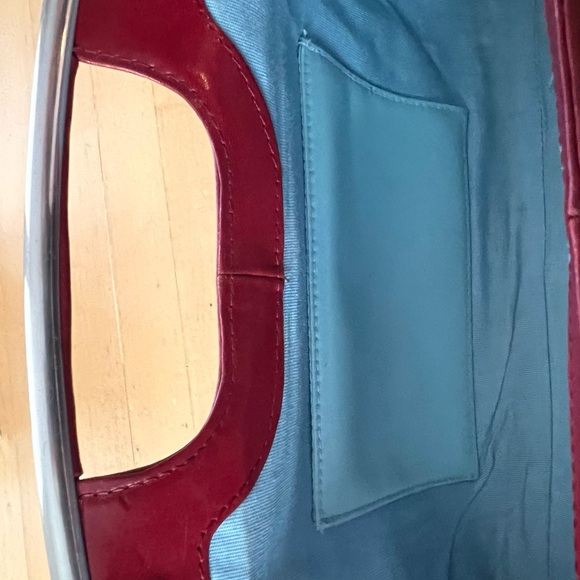 HOBO Red Burgundy Leather Wristlet Clutch
